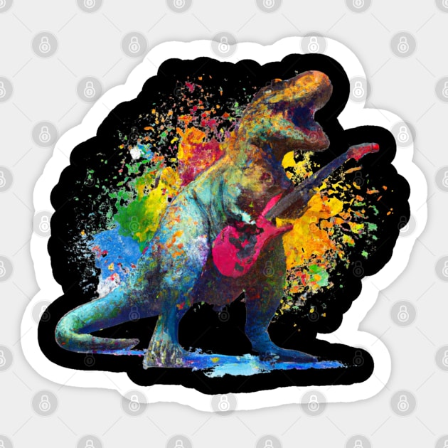 T-Rex Rocker Sticker by RockReflections